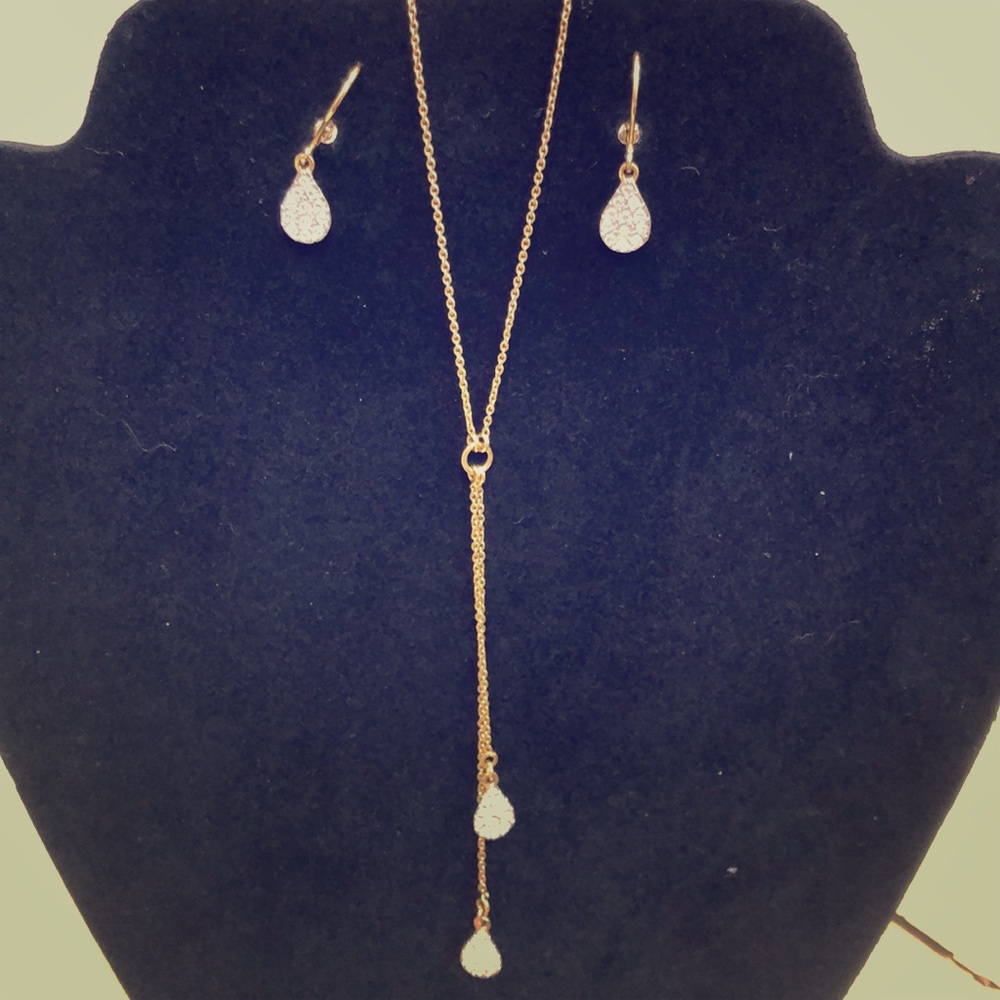Necklace and earring combo.